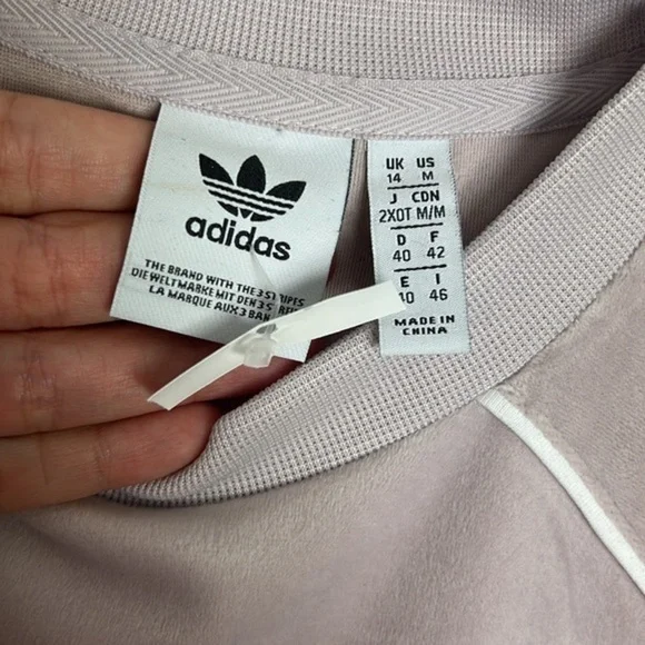 Adidas Light Purple Velour Trefoil Short Sleeve Logo Tee Dress